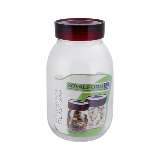 display image 0 for product Royalford 2500 Ml Air-Proof Glass Jar-Round Shaped, Healthier Choice, Maximum Freshness And Dishwash