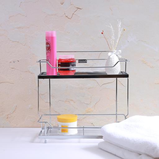 display image 1 for product Royalford 2 Tier Kitchen Rack - Rust Free Stainless Steel Counter-Top Organizer Holder Rack