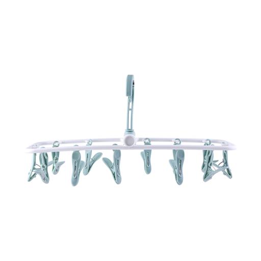 display image 0 for product Royalford Folding Hanger With 12 Clips - Portable Drying Clothing Multifunctional Polymer Clothes