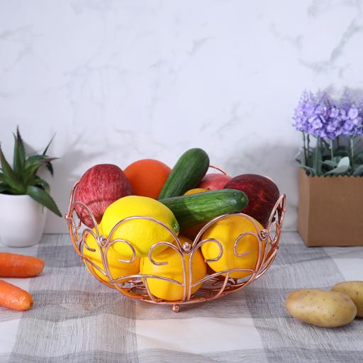 display image 1 for product Royalford Stainless Steel Fruit Basket (250 X 250 X110Mm) - Portable Stackable Durable Compatible