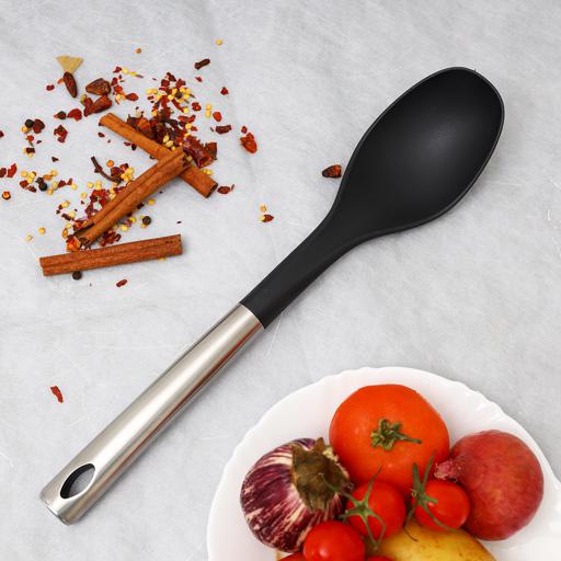 display image 4 for product Royalford Nylon Serving With Stainless Steel Handle - Cooking Spoon With Soft Grip Handle - Dinner