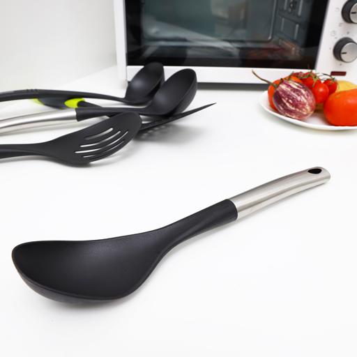 display image 1 for product Royalford Nylon Serving With Stainless Steel Handle - Cooking Spoon With Soft Grip Handle - Dinner