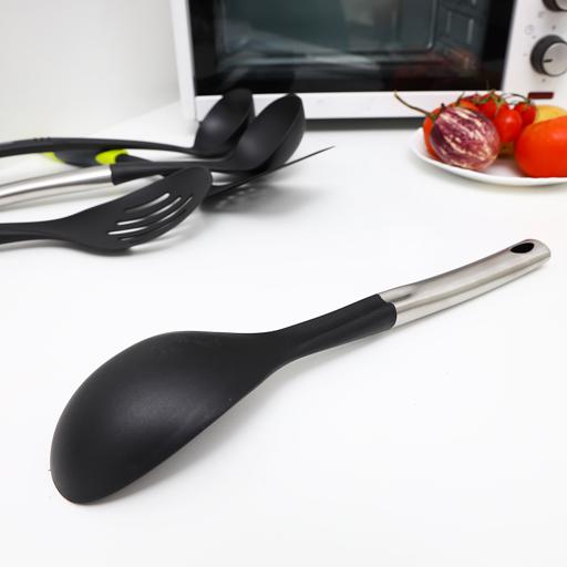 display image 3 for product Royalford Nylon Serving With Stainless Steel Handle - Cooking Spoon With Soft Grip Handle - Dinner