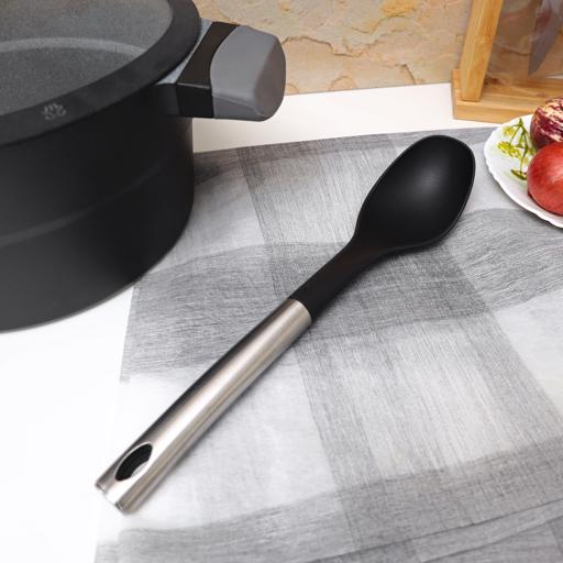 display image 2 for product Royalford Nylon Serving With Stainless Steel Handle - Cooking Spoon With Soft Grip Handle - Dinner