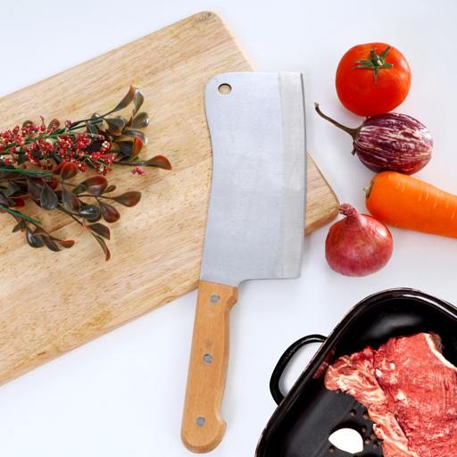 display image 3 for product Royalford 8" Cleaver Knife With Wooden Handle - Razor Sharp Meat Cleaver Stainless Steel Vegetable