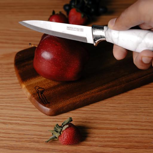 display image 1 for product Royalford Royalfprd 5" Marble Designed Utility Knife - All Purpose Small Kitchen Knife Fade Proof