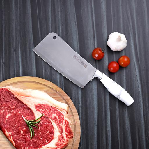 display image 1 for product Royalford 7" Marble Designed Cleaver Knife - Razor Sharp Meat Cleaver Stainless Steel Vegetable