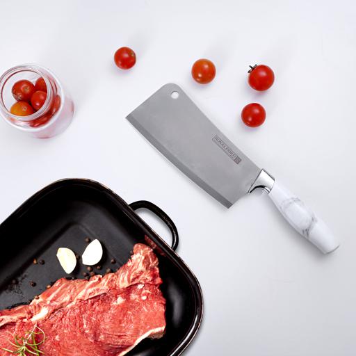 display image 3 for product Royalford 7" Marble Designed Cleaver Knife - Razor Sharp Meat Cleaver Stainless Steel Vegetable