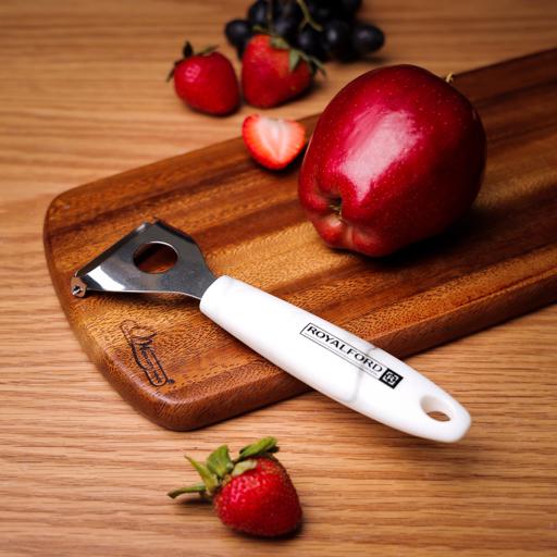 display image 1 for product Royalford Stainless Steel Y Peeler With Marble Designed Handle - Multifunction Speed Y Peeler