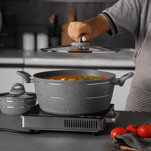 display image 7 for product Royalford 9Pcs Smart Aluminium Cookware Set - Durable Marble Coating, High-Quality Forged Aluminium