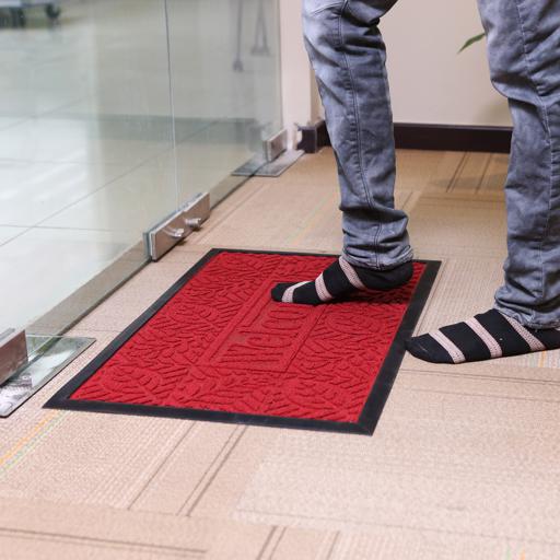 display image 1 for product Royalford Rectangular Door Mat - 45 X 75Cm - Home, Shop Outdoor Rubber Mat None Slip Indoor Safety