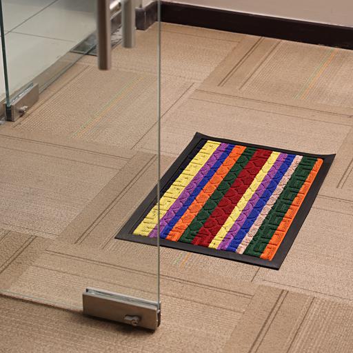 display image 3 for product Royalford Rectangular Door Mat 40*60 Cm - Portable Rectangle Indoor/Outdoor Rubber Entrance Mat
