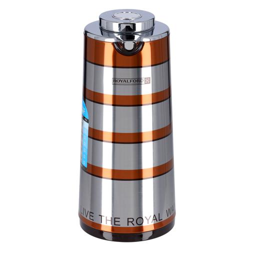 Royalford 1L Double Wall Golden Figured Vacuum Flask - Portable Heat Insulated Thermos For Keeping hero image