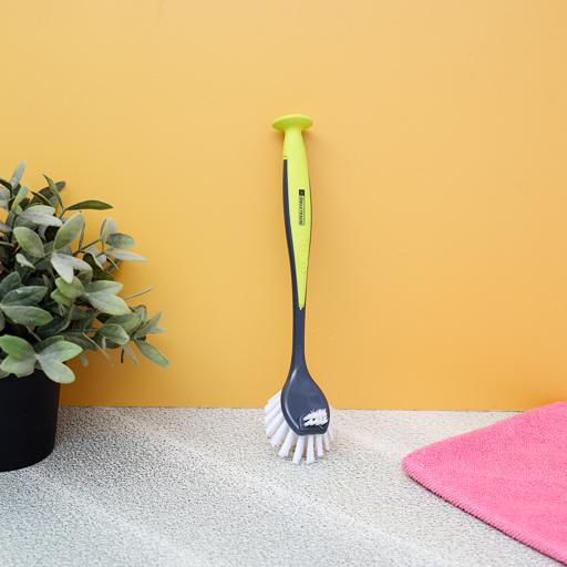 display image 1 for product Royalford Dish Brush - Portable Long Soft Handle Flexible Ergonomic Design With Hanging Hole