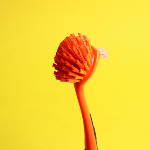 display image 1 for product Royalford RF9604 Dish Brush - Portable Long Soft Handle Flexible Ergonomic Design with Hanging Hole | Kitchen Brush | Best Scratch-Free Cleaning Tool for Pots, Dishes Pans & More