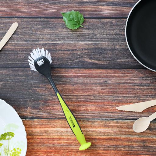 display image 2 for product Royalford Dish Brush - Portable Long Soft Handle Flexible Ergonomic Design With Hanging Hole