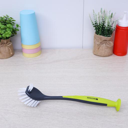 display image 5 for product Royalford Dish Brush - Portable Long Soft Handle Flexible Ergonomic Design With Hanging Hole