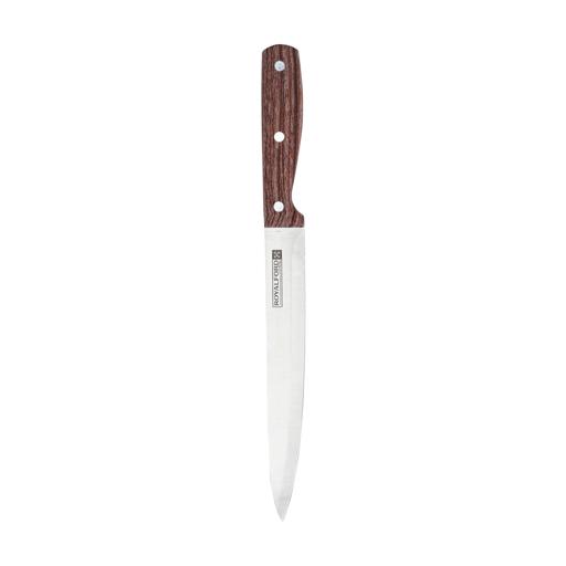 display image 0 for product Royalford 8" Slicer Knife With Wood-Finish Handle - All Purpose Small Kitchen Knife - Ultra Sharp