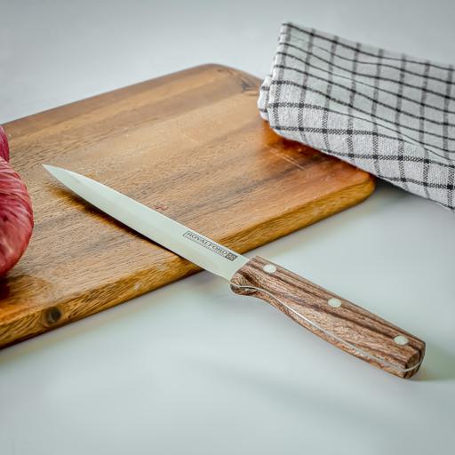 display image 3 for product Royalford 5" Utility Knife With Wooden Finish Handle - All Purpose Small Kitchen Knife