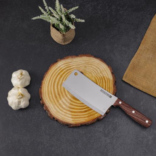 display image 2 for product Royalford 6" Cleaver Knife With Wooden Handle 2.0Mm - Razor Sharp Meat Cleaver Stainless Steel