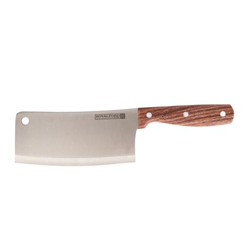 display image 0 for product Royalford 6" Cleaver Knife With Wooden Handle 2.0Mm - Razor Sharp Meat Cleaver Stainless Steel