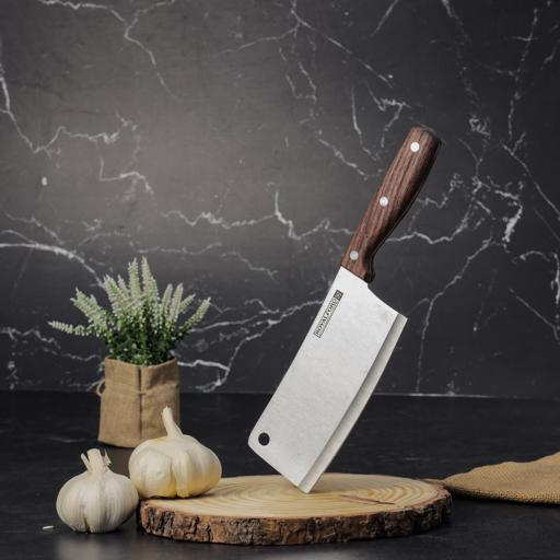 display image 3 for product Royalford 6" Cleaver Knife With Wooden Handle 2.0Mm - Razor Sharp Meat Cleaver Stainless Steel