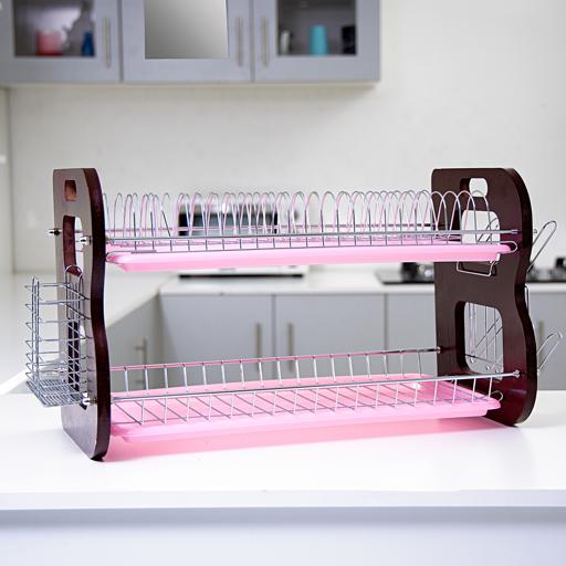 Maison & Cuisine Utensil Kitchen Rack Steel Stainless Steel Chrome 2 Tier Dish  Drainer Rack Purple Color (1 Piece) 1609 Price in India - Buy Maison &  Cuisine Utensil Kitchen Rack Steel