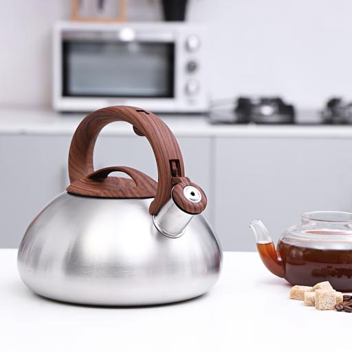 Tea Kettle Stovetop Whistling Tea Pot,stainless Steel Tea Kettles Tea Pots  For Stove Top,3l Capacity With Capsule Base By (hs)