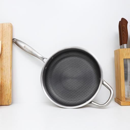 Buy Royalford Stainless Steel Fry Pan With Tempered Glass Lid, 24 Cm