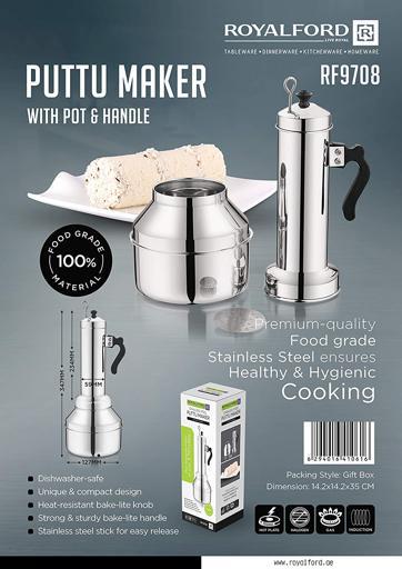 display image 14 for product Royalford Puttu Maker - Stainless Steel Food Grade Material