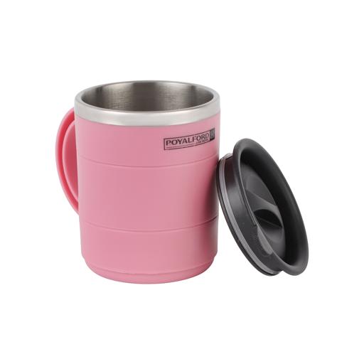 Buy Royalford 420Ml Travel Double Wall Mug - Coffee Mug Tumbler With Handle  & Compact Lid For Travel Online in UAE - Wigme