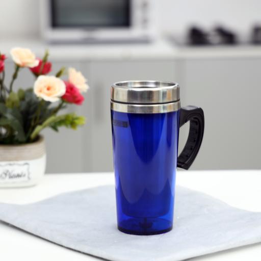 display image 4 for product Royalford 480Ml Travel Double Wall Mug - Coffee Mug Tumbler With Handle & Compact Lid For Travel