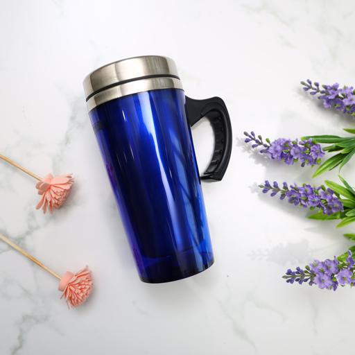 display image 2 for product Royalford 480Ml Travel Double Wall Mug - Coffee Mug Tumbler With Handle & Compact Lid For Travel