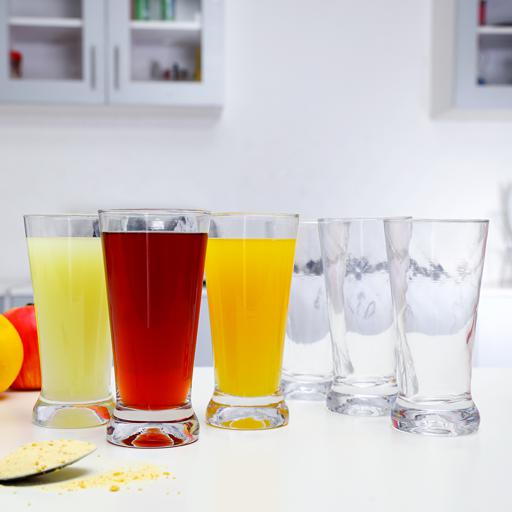 display image 1 for product Royalford 6Pcs 10 Oz Glass Tumbler - Portable Water Cup Drinking Glass