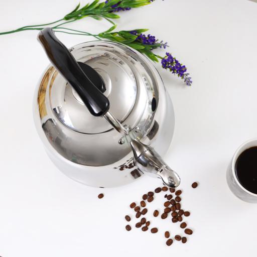 display image 1 for product Royalford 5L Stainless Steel Whistling Kettle - Portable Whistling Tea Kettle With Heat Resistant