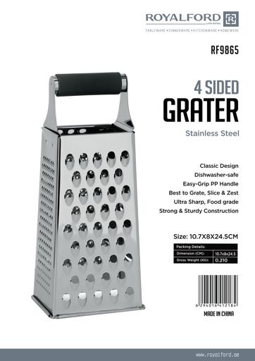 4-sided Stainless Steel Square Grater With Sharp Vegetable Slicer
