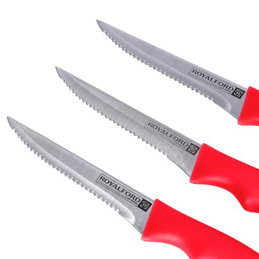 display image 6 for product 3Pc Steak Knife Set&Teeth Blade/Red 1X36