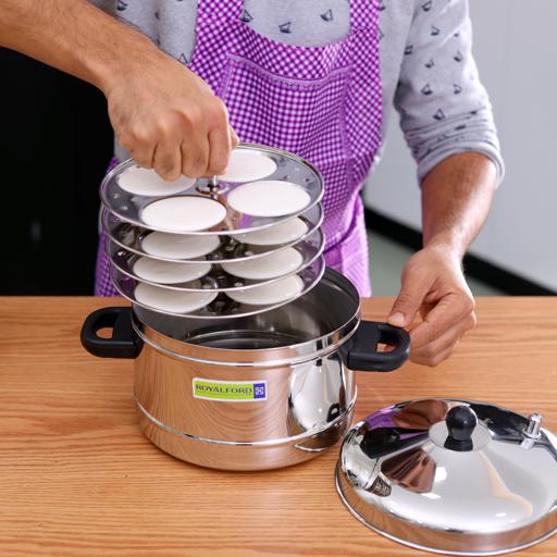 display image 5 for product S/S 4Plate Idli Cooker 1X12