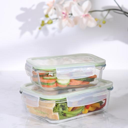 2pcs Reusable Meal Prep Food Storage Containers with Lids Airtight
