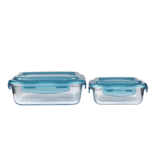 2Pcs Glass Airtight Container with Lids, RF9985, Durable Heat Resistant  Borosilicate Glass Container, Dishwasher/ Oven/ Freezer safe