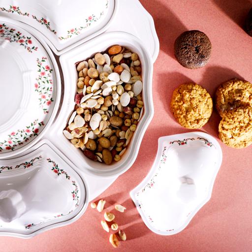 display image 3 for product 14Pc Melamineware  Rotating Serving Tray Floral