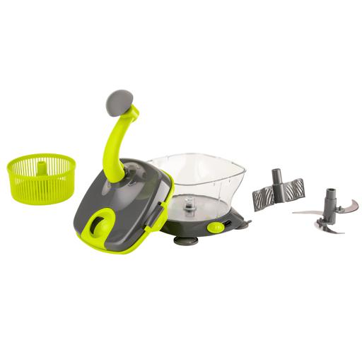 Manual Chopper Vegetable Hand-Powered Crank Blender and Spinner