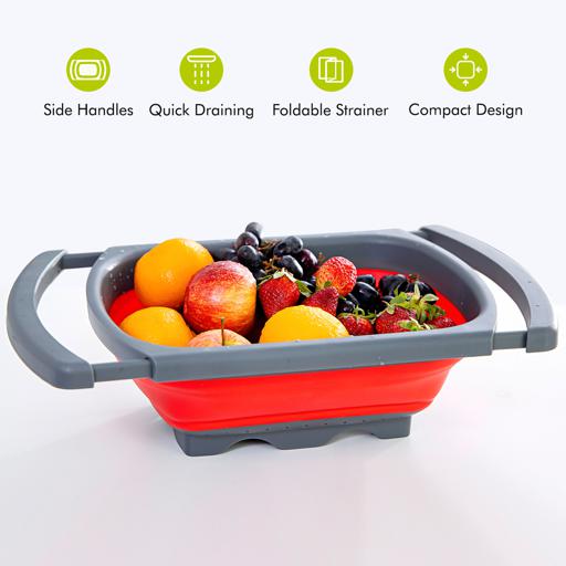 display image 5 for product Royalford Collapsible Colander Over The Sink - Strainer With Extendable Handles - Fits Most Of Sizes