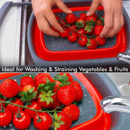 display image 9 for product Royalford Collapsible Colander Over The Sink - Strainer With Extendable Handles - Fits Most Of Sizes