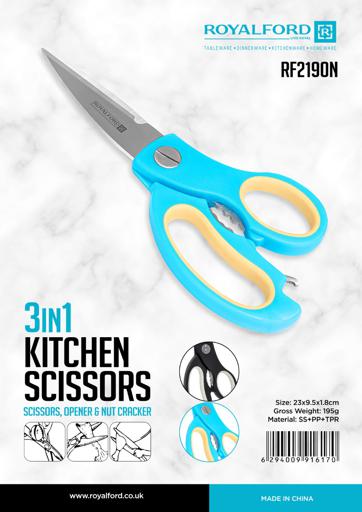 display image 9 for product Royalford 3-In-1Kitchen Scissor - Multi-Purpose Stainless Steel Home & Kitchen Utility Shear