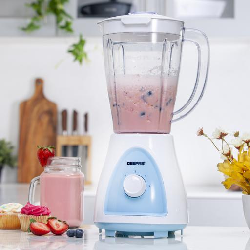 Geepas 400W 3 in 1 Multifunctional Blender, Stainless Steel Blades, 2  Speed Control with Pulse, Dry Mill & Mincer Included