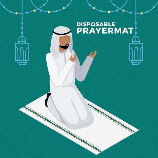 display image 3 for product Disposable Prayer Mat (Musalla), 30 Pcs Set - Mats for Islamic Prayer, 115 cm x 60 cm - Prayer Mat for Mosque or Travel - Hygienic and Sterile Mats