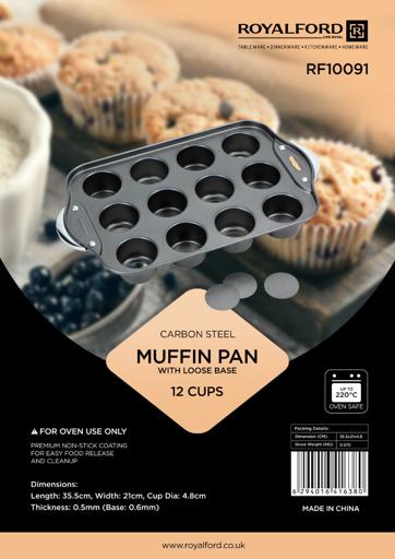 Premium Non-Stick Silicone Cupcake Muffin Tray With 12 Detachable