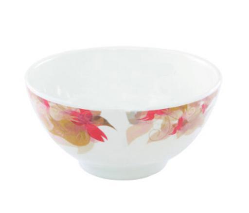 display image 0 for product Royalford 9-Inch Melamine Ware Soup Bowl Flower Carnival - Portable, Lightweight Bowl Breakfast