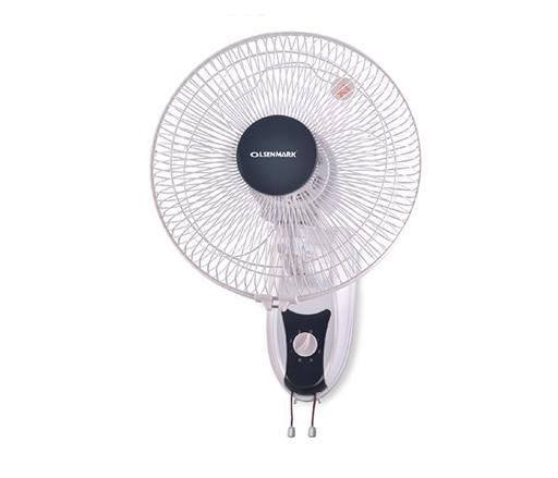 Olsenmark Wall Fan, 12 Inch - Two Pull String Switch - 3 Speed Setting - 120 Ribbed Grills - 5 Leaf hero image